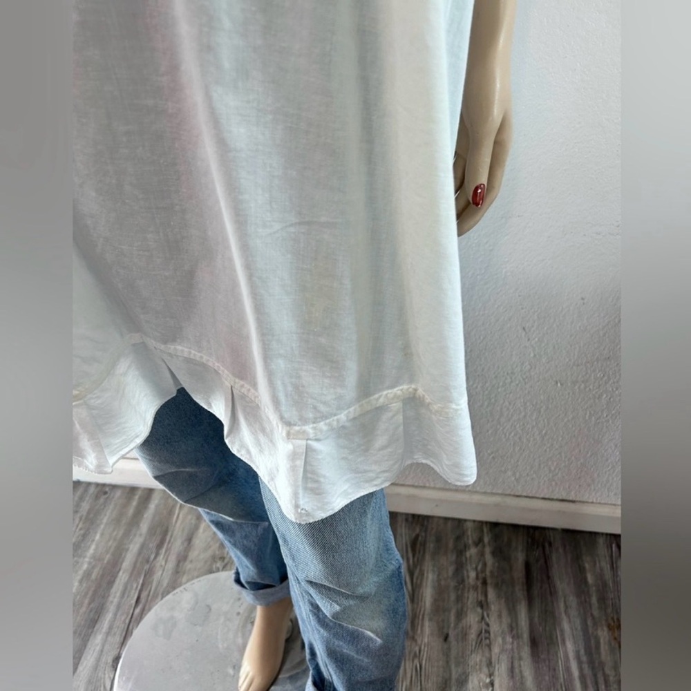 DIA QUEEN Vintage camisole white embroidered open back Tunic Top - Picture 9 of 16